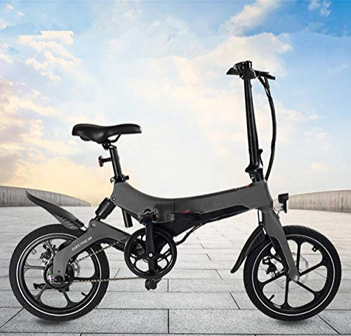 Elektrofahrräder : Elektrofahrrad Ebike Mountainbike, Faltbares E-Bike-Fahrrad für Erwachsene mit abnehmbarer Batterie 16-Zoll-Reifen 250W-Motor Doppelscheibenbremsen Stoßdämpfer Rahmen aus Magnesiumlegierung，25 km / h