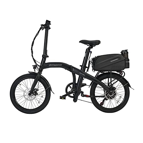 Elektrofahrräder : Elektrofahrrad Electric Folding Bike Mountainbike E-Bike Fatbike mit Gepäckträger Elektrofahrrad Klappbar, bis 110km Reichweite, 36V 9Ah Abnehmbarer Akku, Shimano 7 Gang, LCD Farbdisplay & App