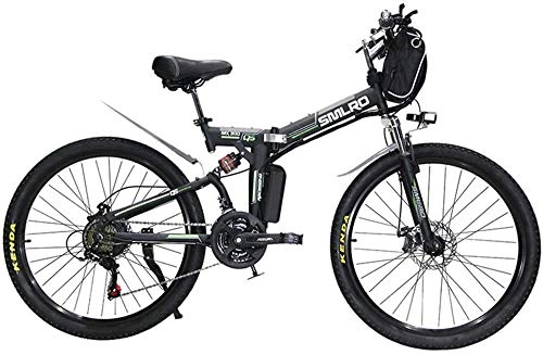 Elektrofahrräder : Elektrofahrrad, Elektro-Fahrrad Ebikes Folding Ebike for Erwachsene, 26inch Electric Mountain Bike City E-Bike, leicht Fahrrad for Teens Männer Frauen, Fahrrad (Color : Black)