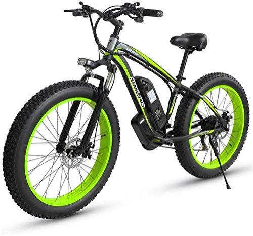 Elektrofahrräder : Elektrofahrrad, Elektro-Mountainbike, 500W Motor, 26X4 Zoll Fat Tire Ebike, 48V 15AH Batterie 27-Gang Erwachsene Fahrrad - for All Terrain, Fahrrad (Color : Green)