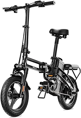 Elektrofahrräder : Elektrofahrrad Elektro-Mountainbike Elektro-Schneefahrrad, Elektrofahrrad für Erwachsene, faltbares Elektrofahrrad Pendeln ke mit 400W Motor, 14inch 48V E-Bike mit 25Ah Lithiumbatterie, Stadtfahrrad M