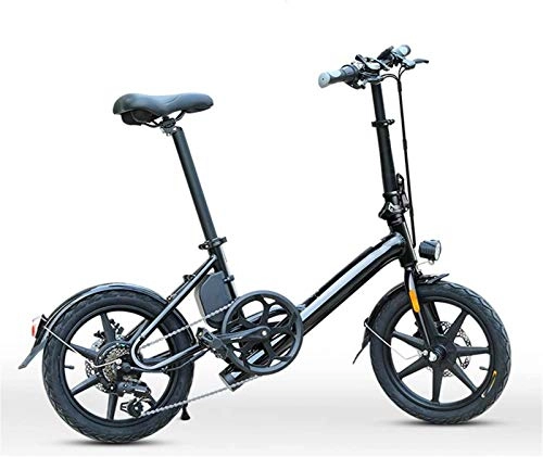 Elektrofahrräder : Elektrofahrrad, Erwachsene Folding Electric Bike, 250W Motor 16 Zoll-Aluminiumlegierung Rahmen City Reise-Elektro-Fahrrad 6-Gang-Doppelscheibenbremsen 36V Lithium-Batterie mit Rear Seat, Fahrrad