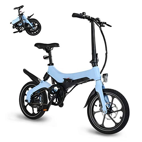 Elektrofahrräder : Elektrofahrrad faltbares E-Bike Klapprad Ebike City Bike Mountainbike 16 Zoll mit 250W Motor 36V 5.2Ah Lithium-Akku, 25 km / h, 3 Geschwindigkeitsmodi, LCD-Bildschirm für Herren Damen bis 120kg