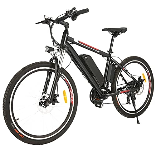 Elektrofahrräder : Elektrofahrrad für Herren und Damen 26" Ebike Mountainbike mit Abnehmbare 36V 12.5Ah Batterie und Shimano 21-Gang / Höchstgeschwindigkeit 28km / h