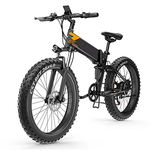 Elektrofahrräder : elektrofahrrad klappbar 400w Folding elektrisches Fahrrad for Erwachsene 26 "Fat Reifen Bergstrand Schnee Fahrräder 7 Geschwindigkeitsausrüstung E-Bike mit abnehmbarer 48V10AH-Lithium-Batterie bis 21.