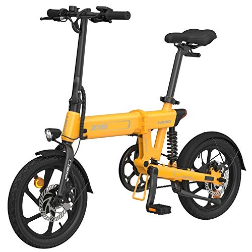 Elektrofahrräder : Elektrofahrrad Zusammenklappbar Leichtes Elektrofahrrad 250W 36V mit 10AH Lithium Batterie Mountainbike, Höchstgeschwindigkeit 25Km / H City E-Bike, Gelb