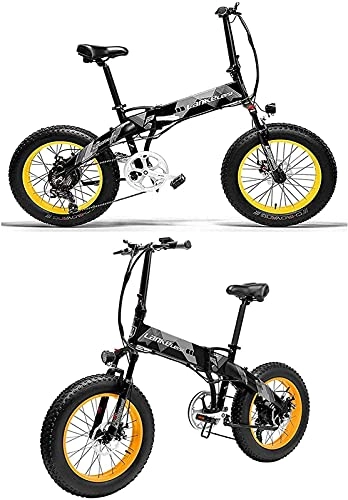 Elektrofahrräder : Elektrofahrräder 20in elektrische Moped-Bikes-Fahrrad 48V 1000 Watt hochwertiger elektrischer faltender Aluminium-Berg / Stadt / Rennrad 35km / h mit 20 x 4-Zoll-Fettreifen, 7 Geschwindigkeit für Männ