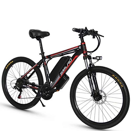 Elektrofahrräder : Elektrofahrräder 26 Zoll, Mountain E Bike mit 1000W 48V 18Ah Samsung Lithium-Akku, City Elektrisches Fahrrad für Erwachsene Herren Damen(schwarz / rot)