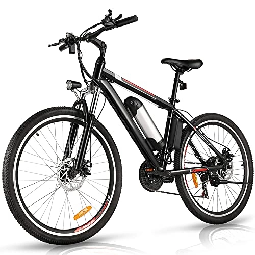 Elektrofahrräder : Elektrofahrräder 36V 8AH Lithium Batterie MTB Mountainbike E-Bike 21 Speed Fahrrad Intelligence Elektrofahrrad (Schwarz)
