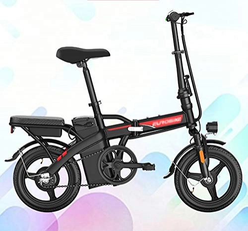 Elektrofahrräder : Elektrofahrräder Ebike 48V 240W Lithiumbatterie 14-Zoll-Reifen Doppelscheibenbremsen Versteckte Batterie Design Rahmen aus hohem Kohlenstoffstahl