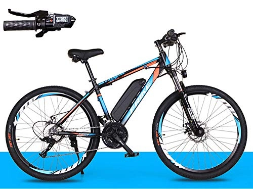 Elektrofahrräder : Elektrofahrräder Fahrrad Elektrofahrrad 26zoll E- Bike Mountainbike mit 36V 8Ah Lithium-Batterie und 27-Gang Langstreckenfahrt 35 Km / h, 250w Citybike Mit Multifunktionales Smart Meter-Blau_orange