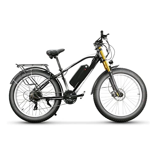 Elektrofahrräder : Elektrofahrräder für Erwachsene, Elektrofahrräder für Erwachsene, 66 cm (26 Zoll), 750 W, 48 V, 17 Ah, 21 Gang-Getriebesysteme, Vollfederung, E-Bike (Farbe: Weiß / Schwarz)