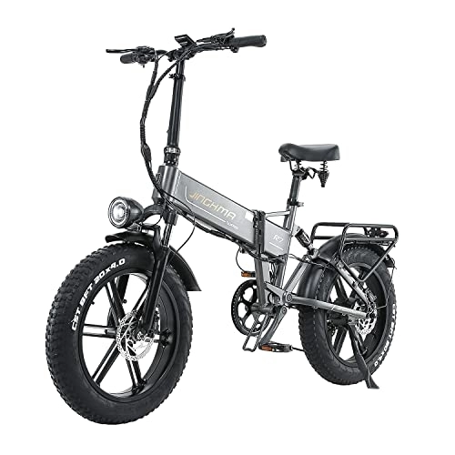 Elektrofahrräder : Elektrofahrräder, R7PRO Elektrisches Mountainbike, faltbar, 20 x 4 Zoll, großer Mountainbike, Akku, 48 V, 32 Ah, abnehmbar, LCD-Display, Shimano 8 Geschwindigkeitsstufen (grau-16 AH*2)