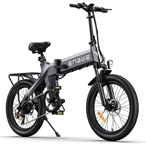 Elektrofahrräder : ENGWE C20 Pro E-Bike Elektrofahrrad E-Fahrrad mit 20" 3, 0 Fat Tire, 250W 36V 15.6Ah Batterie Reichweite bis zu 40-120km, 7-Gang-All-Terrain Klapprad, City EBike, off-Road Mountainbike (Grau)