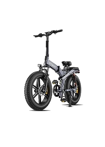 Elektrofahrräder : ENGWE X20 E Bike Klapprad Elektrofahrrad mit 20" x 4.0 Fat Tire Doppel-Akku 48V14.4AH / 7.8AH Kilometerstand 120 km, 3 Dreifach-Federung Shimano 8-Gang All Terrain (Grau)