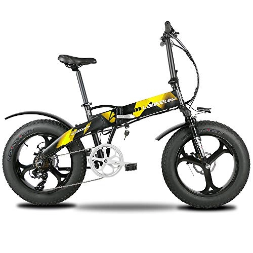 Elektrofahrräder : Extrbici X2000Plus Elektro-Mountainbike, 500 W, 48 V, 10 Ah, 7 Geschwindigkeiten, Fat Tire, gelb