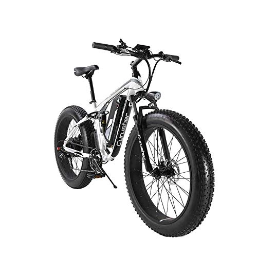 Elektrofahrräder : Extrbici XF800 95% New, 1000W 48V 13 AH Mountainbike Fahrrad Herren 1000W 48V 13AH Fat Bike 7 Geschwindigkeit Wei