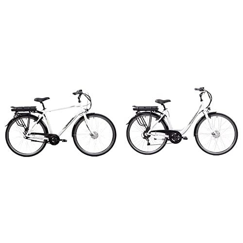 Elektrofahrräder : F.lli Schiano E-Moon 28 Zoll, City E-Bike mit 250W Motor, 7-Gang Shimano Nexus Nabenschaltung, für Herren in Weiss & Women's E-Moon E-Bike, Weiss, 28 Zoll