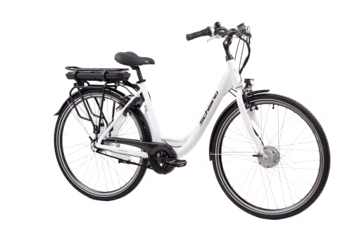 Elektrofahrräder : F.lli Schiano E-Moon 28 Zoll E-bike Pedelec , e bike electric Fahrrad für Herren / Damen bis 25 km / h und mit guter Reichweite , Elektrofahrräder mit Gepäckträger , Damenfahrrad mit Motor Akku Nexus 7