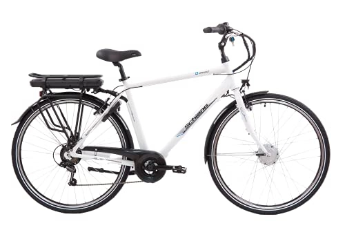 Elektrofahrräder : F.lli Schiano Men's E-Moon E-Bike, Weiss, 53cm