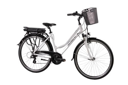 Elektrofahrräder : F.lli Schiano Women's E-Ride E-Bike, Weiss, 28 Zoll