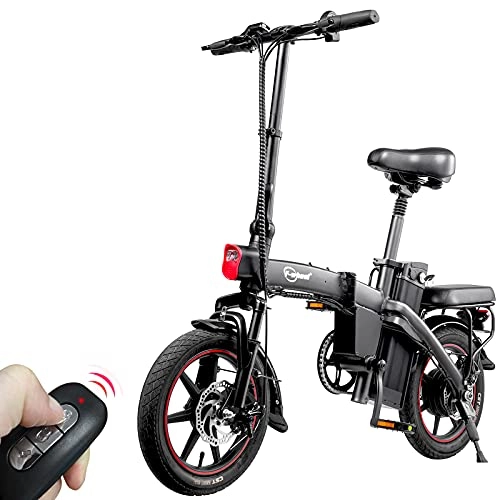 Elektrofahrräder : F-wheel A5 Faltbares Elektrofahrrad - 14" City Commuter E-Bike, 25km / h 350W bürstenloser Motor 48V 7, 5Ah Abnehmbar Batterie Hybrid-Fahrrad mit LCD-Display, tragbar Comfort Power Bike für Erwachsene