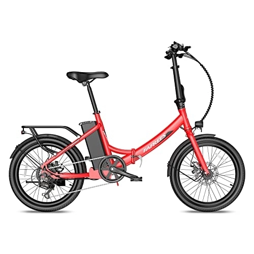 Elektrofahrräder : F20 Light Elektrofahrrad Klapprad E-Bike 250W Motor 36V 14, 5Ah Akku, 20 Zoll E-Bike Faltbar 35N.M Paar E-Mountain Bike Shimano 7 Geschwindigkeit 25km / h (Rot)