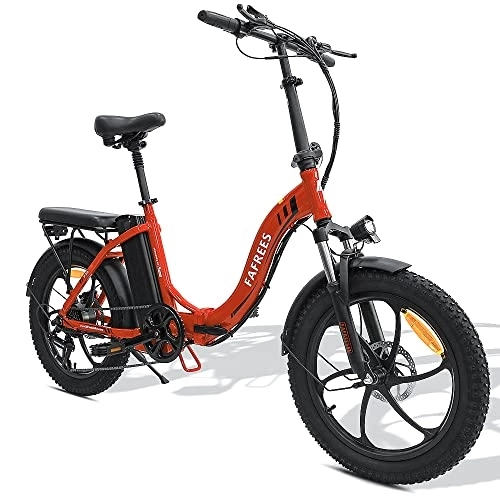 Elektrofahrräder : Fafrees 20'' Elektrofahrrad für Erwachsene, F20 Fat Tire Elektrofahrrad mit 36V 15AH Wechselakku, Faltbares Damenfahrrad, Shimano 7S Mountainbike für Herren, 150kg (Rot)