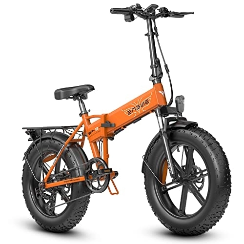 Elektrofahrräder : Fafrees 20-Zoll-Klapp-Elektrofahrrad, 48V 12, 8Ah Wechselakku, Fettreifen Elektro-Mountainbike (Orange)