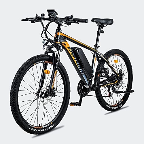 Elektrofahrräder : FAFREES 26 Zoll E-Bike Elektrofahrrad Citybike Mountainbike 36V 10AH 25km / h mit LED-Licht, Max Bis 120kg, Schwarz