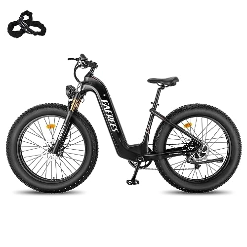 Elektrofahrräder : Fafrees CarbonX e Bike 26" *4.8 Zoll, Elektrofahrrad 95N.m Motor, ebike Damen 48V 22.5Ah Akku, E-Fahrrad 25km / h, Fatbike Shimano 9s, Trekkingfahrrad Hydraulic Disc Brakes, 180Kg Max, 175-210CM