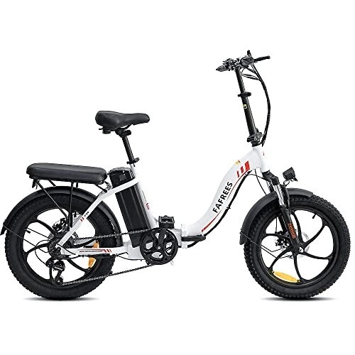 Elektrofahrräder : Fafrees Electric Fat Bike Fahrrad - mit 36V 15Ah Wechselakku, 25 Km / H, 20"* 3.0 Fat Tire, Geeignet für Schnee, Berge, Sand, Weiß
