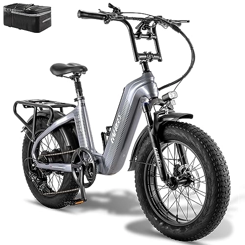 Elektrofahrräder : Fafrees F20 Master E-Bike Rahmen aus Kohlefaser 48V 22.5AH Akku Elektrofahrräder 20"*4.0 Zoll Fat Tire E-Mountainbike Maximales Drehmoment 60 Nm Shimano 7-Gang