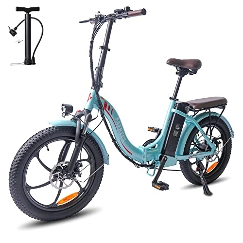 Elektrofahrräder : Fafrees F20-Pro E-Bike Klapprad 20 Zoll, 36 V 18AH Akku, 250 W Elektrofahrrad Fatbike Damen, Shimano 7S, Mountainbike Herren, 25km / h, Electric CityBike für Erwachsene, blau