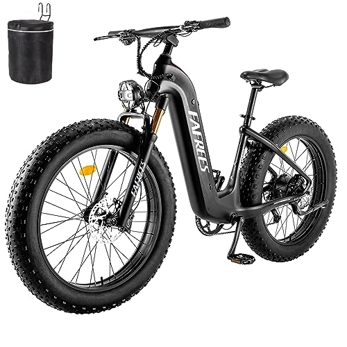 Elektrofahrräder : Fafrees F26 CarbonX [ Offiziell ] 48V / 1080WH Batterie Hydraulische Scheibenbremsen E Bike, Elektro Fatbike 26 x4, 8 Zoll, 180KG Shimano 9S Elektrisches Mountainbike, Elektrofahrrad 95N.m Ebike