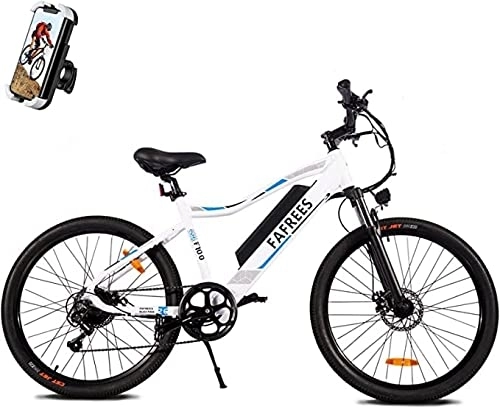 Elektrofahrräder : Fafrees [ Offiziell F100 E Bike Mountainbike Herren 26", Bicycle Pedelec Electric E Bike Damen 26 Zoll, IP65 Batterie 48V / 11, 6A Shimano 7 Elektrofahrrad Fahrrad 150KG (weiß)