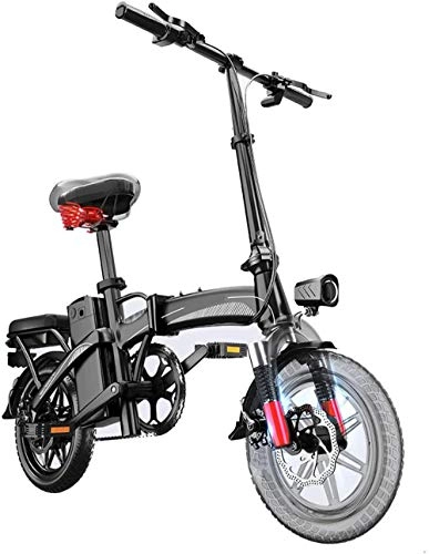 Elektrofahrräder : Faltbare Elektrofahrräder für Erwachsene 400W e Fahrrad 48V 16Ah Abnehmbare Lithium-Ionen-Batterie mit großer Kapazität Einstellbare Lenkerhöhe-Schwarz