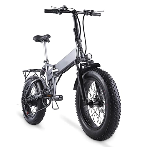 Elektrofahrräder : Faltbare Elektrofahrräder für Erwachsene Elektrofahrrad 48V 500W 20 Zoll 4, 0 Fetter Reifen Elektrofahrrad Herren Damen E Bike Mountainbike E Bike