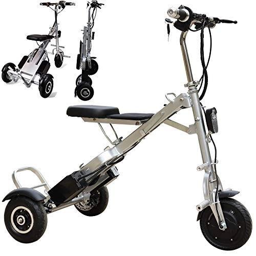 Elektrofahrräder : Faltbares E-Bike Elektrofahrräder, 250W Erwachsene E-Faltrad Elektrische Dreirad mit 36V 5AH(180wh) Lithium-Akku und Ladegerät für Mobilitätshilfe Und Reisen, Knopfschalter 3 Gänge, Hinterachse 55cm