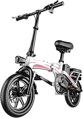 Elektrofahrräder : FanYu Elektrofahrrad für Erwachsene Klappbarer E-Bike 400W Motor 48V 10AhEntfernbare Lithium-Ionen-Batterie und Ölfeder-Federgabel Verstellbarer Lenker und Sattelhöhe-Weiß