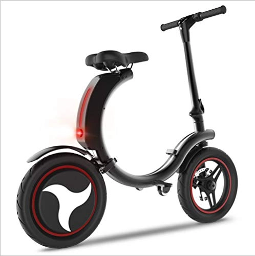 Elektrofahrräder : FENGFENGGUO Elektrisches Fahrrad, tragbares kleines faltendes Lithium-Batterie-Batterie-weibliches erwachsenes Roller-Minipower-Fahrrad, Black