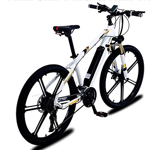 Elektrofahrräder : Fett Reifen Mountainbike, 26 Zoll Elektrofahrrad Schnee E-Bike Falt, All Terrain Mountain Trail Elektrisches Fahrrad Für Erwachsene, 36V350w-Motor, Wechselbarer 10AH Lithium-Akku, Weiß