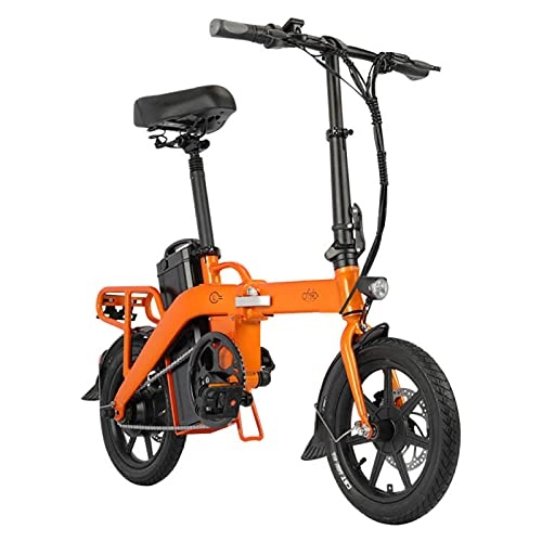 Elektrofahrräder : FIIDO L3 faltbares Elektrofahrrad, faltbares Hochgeschwindigkeits-E-Bike mit 3 Gängen für das Pendeln von Erwachsenen im Freien Radfahren, 48V 350W Motor Brushless Gear Motor Orange A