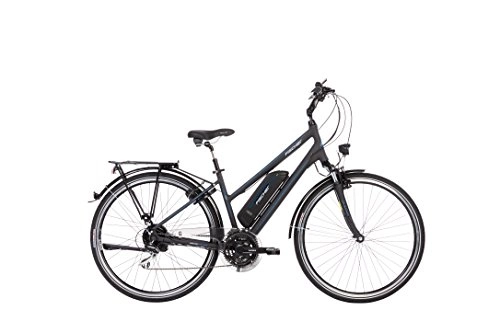 Elektrofahrräder : Fischer Damen - E-Bike Trekking ETD 1801, anthrazit matt, 28 Zoll, RH 44 cm, Hinterradmotor 25 Nm, 36 V Akku