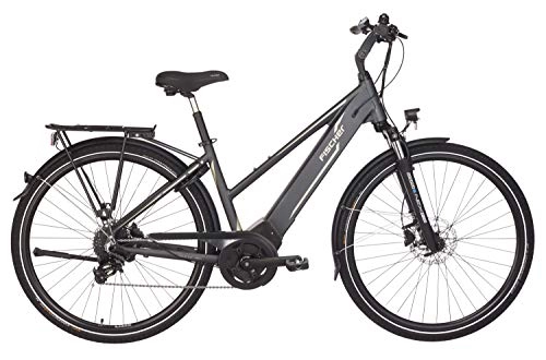 Elektrofahrräder : Fischer Damen - E-Bike Trekking VIATOR 5.0i, grau matt, 28 Zoll, RH 44 oder 49 cm, Brose Drive C Mittelmotor 50 Nm, 36 V Akku