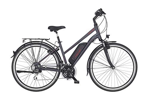 Elektrofahrräder : FISCHER Damen - Trekking E-Bike ETD 1806, Elektrofahrrad, anthrazit matt, 28 Zoll, RH 44 cm, Hinterradmotor 45 Nm, 48 V Akku