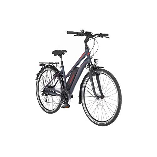 Elektrofahrräder : FISCHER Damen - Trekking E-Bike ETD 1806, Elektrofahrrad, dunkel anthrazit matt, 28 Zoll, RH 44 cm, Hinterradmotor 45 Nm, 48 V / 422 Wh Akku