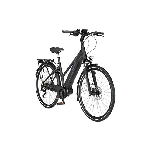 Elektrofahrräder : FISCHER Damen - Trekking E-Bike VIATOR 4.0i, Elektrofahrrad, schwarz matt, 28 Zoll, RH 44 cm, Mittelmotor 50 Nm, 48 V / 418 Wh Akku im Rahmen