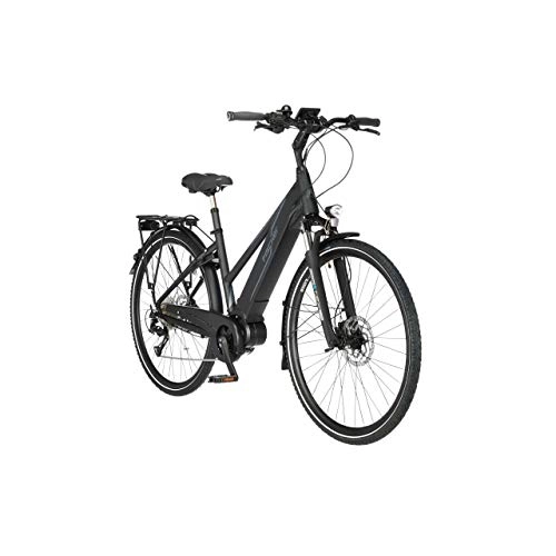 Elektrofahrräder : FISCHER Damen - Trekking E-Bike VIATOR 4.0i, Elektrofahrrad, schwarz matt, 28 Zoll, RH 44 cm, Mittelmotor 50 Nm, 48 V / 504 Wh Akku im Rahmen