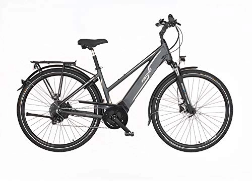 Elektrofahrräder : FISCHER Damen - Trekking E-Bike VIATOR 5.0i, Elektrofahrrad, grau matt, 28 Zoll, RH 49 cm, Brose Drive C Mittelmotor 50 Nm, 36 V Akku